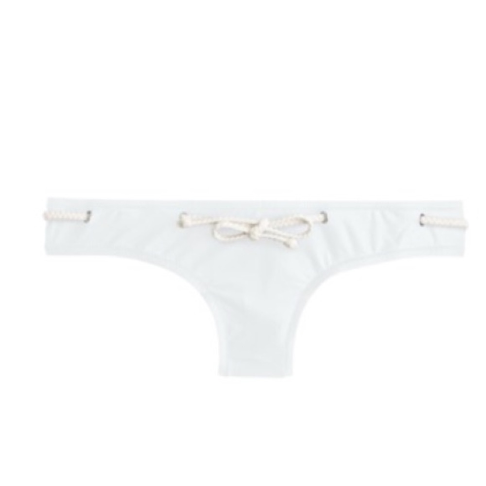 NWT White J Crew Braided Tie Bikini Bottoms Size M